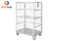 Heavy Duty 4 Sides Storage 300kg Roll Trolley With Shelves