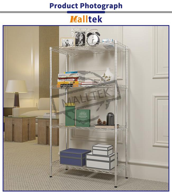 Estante de rejilla múltiple de la grada del metal que deja de lado la