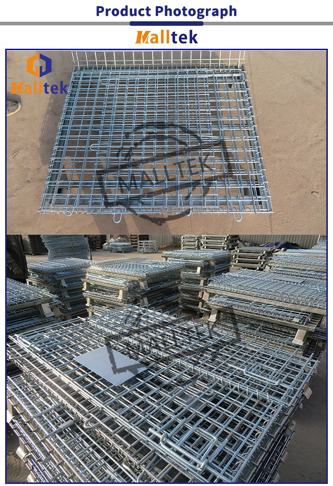 Contenedores de almacenamiento plateados cinc durable de la malla de