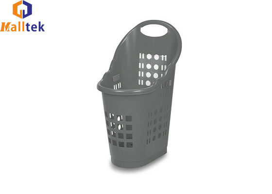100lbs Load Hypermarket ABS Plastic Rolling Basket With Four Wheels
