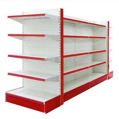 Supermarket Double Side Store Iron Gondola Shelving Rack