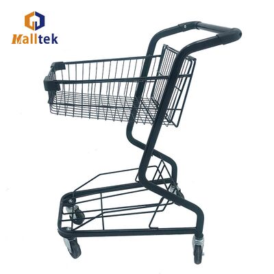 2 Layer Supermarket Shopping Trolley For Grocery 100KG Loading