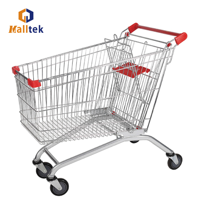 5 pulgadas de ruedas de PU 180L Supermercado de trolley metal europeo