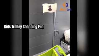 Carro de compras infantil de plástico a la mitad para supermercado con diseño colorido